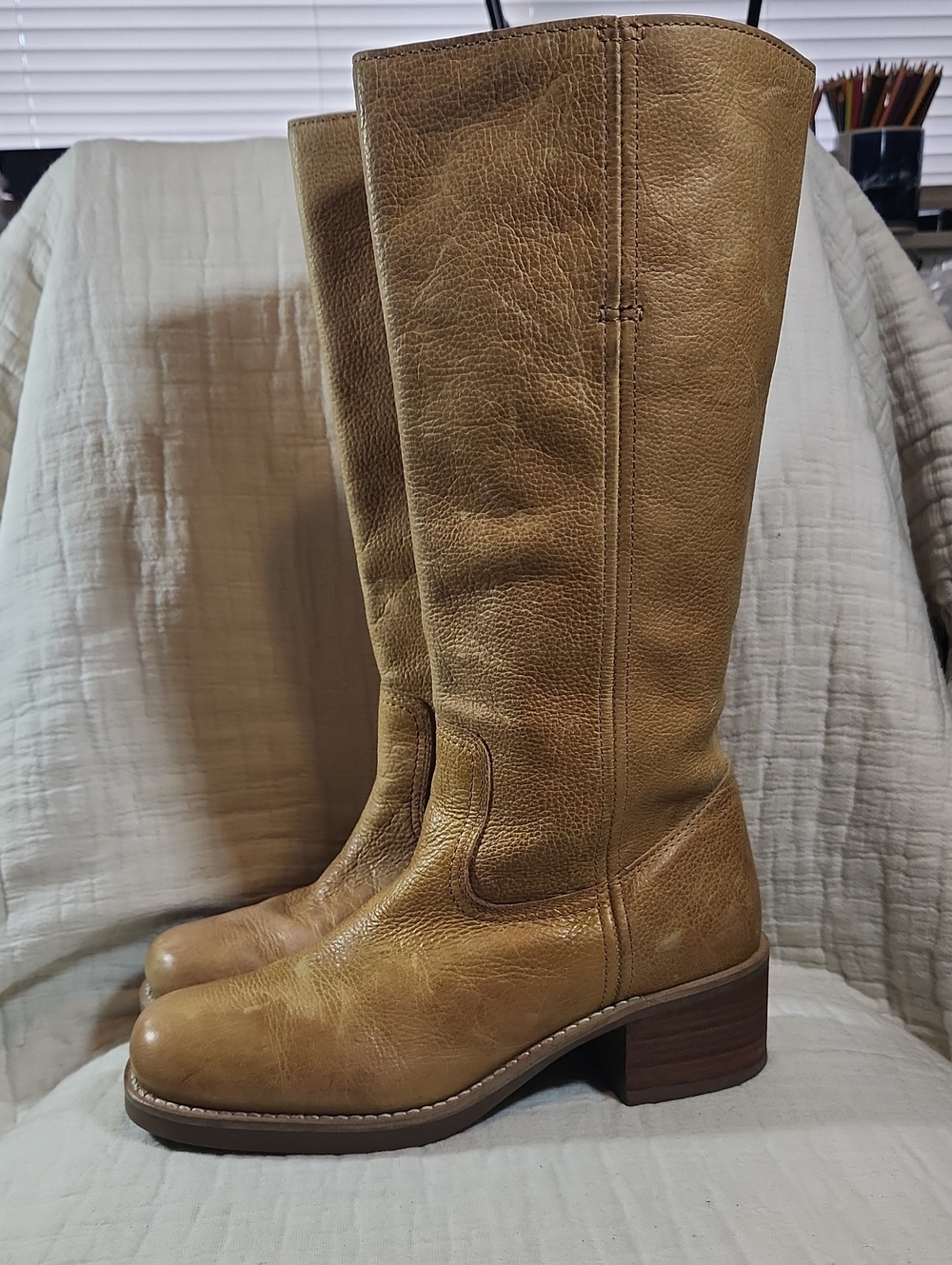Amanda Smith Camel Tall Leather Heeled Boots